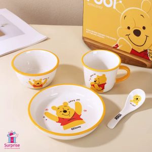 طقم أدوات مائدة سيراميك 5 قطع من ديزني تصميم ويني ذا بوه الأصلي - الصورة 2