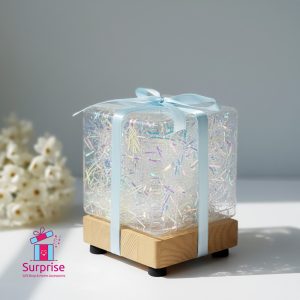 Lighted Acrylic Gift Box Decoration - Image 1
