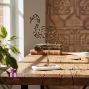 ⁦ديكور ستانليس ستيل فلامنجو مع قاعدة رخام⁩ - الصورة ⁦1⁩