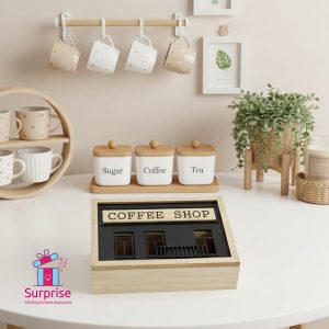 ⁦علبة شاي خشب 6 خانات⁩ - الصورة ⁦1⁩