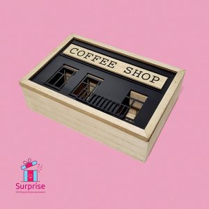 ⁦علبة شاي خشب 6 خانات⁩ - الصورة ⁦2⁩