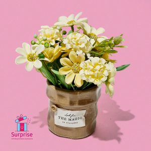 Artificial Plant Pot with Ceramic Base - Image 2