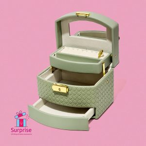 Leather Accessory Organizer with Three Layers & Secure Lock - Image 2