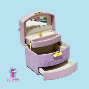 Leather Accessory Organizer with Three Layers & Secure Lock - Image 2