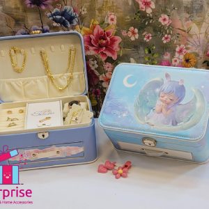 Accessory Organizer Single-Layer Leather with Lock & Drawer - Image 3