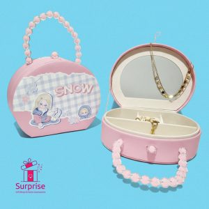 Single-Layer Leather Accessory Bag with Mirror - Image 2