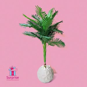 ⁦شجرة زينة صناعية مقاس 140 سم في بوت⁩ - الصورة ⁦2⁩