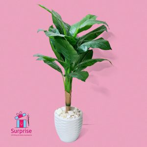 Green Artificial Tree in Pot 130 cm Decorative Plant - Image 2