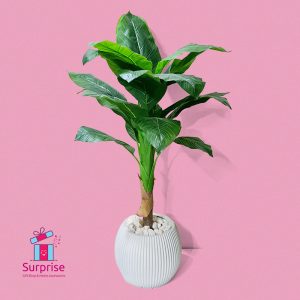 Green Artificial Tree in Pot 130 cm Decorative Plant - Image 2