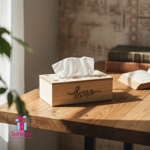 Decorative Wooden Tissue Box - Image 1