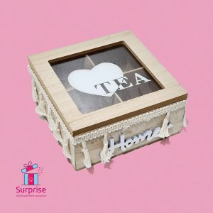 Wooden Tea Storage Box 4 Compartments Organizer - Image 2