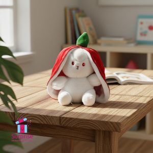Strawberry Bunny Teddy with Zipper - Image 1
