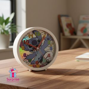 ⁦ساعة ومنبه على شكل ستيتش من ديزني⁩ - الصورة ⁦1⁩