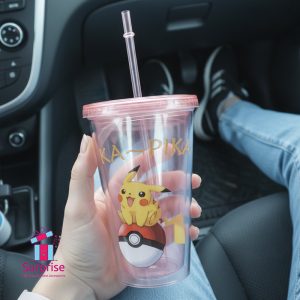 ⁦كوب صيفي شخصية بوكيمون مع شاليمو اشكال ديزني⁩ - الصورة ⁦1⁩