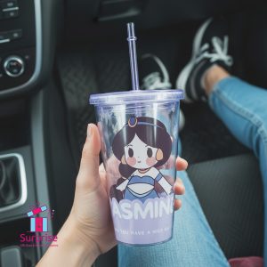 Disney Princess Jasmine Character Summer Cup with Straw - Image 1