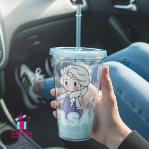 Disney Elsa Character Summer Cup with Straw - Image 1