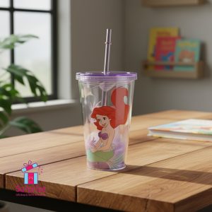 ⁦كوب صيفي شخصية آرييل حورية البحر مع شاليمو اشكال ديزني⁩ - الصورة ⁦1⁩