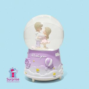 ⁦كرة ثلج مائية رومانسية موسيقية ذاتية الحركة بإضاءة LED ملونة⁩ - الصورة ⁦2⁩