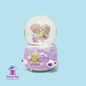 Musical Couple Teddy Water Self-Swirling Snowball with Colorful LED Lights - Image 2