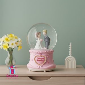 ⁦كرة ثلج مائية رومانسية موسيقية ذاتية الحركة بإضاءة LED ملونة⁩ - الصورة ⁦1⁩