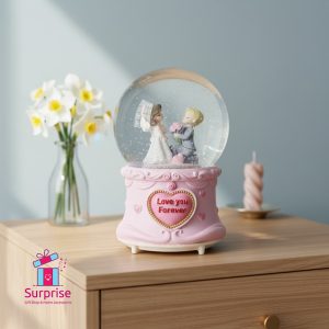 ⁦كرة ثلج مائية رومانسية موسيقية ذاتية الحركة بإضاءة LED ملونة⁩ - الصورة ⁦1⁩