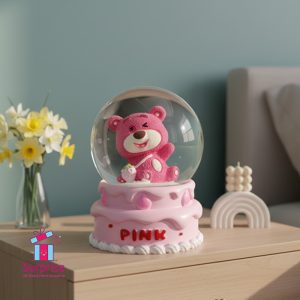 ⁦كرة ثلج مائية لشخصية لوتسو الدب بأضواء LED ملونة⁩ - الصورة ⁦1⁩