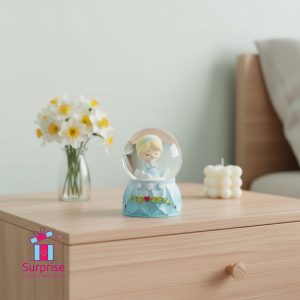 ⁦كرة ثلج مائية لشخصية إلسا من فروزن بأضواء LED ملونة⁩ - الصورة ⁦1⁩