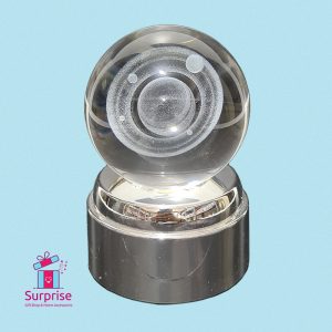 ⁦كرة كريستال ثلاثي الأبعاد متحرك مضيء بتصميم المجموعة الشمسية⁩ - الصورة ⁦2⁩