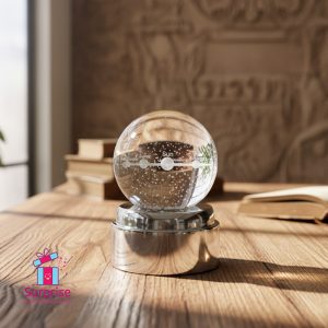 ⁦كرة كريستال ثلاثي الأبعاد متحرك مضيء بتصميم المجموعة الشمسية⁩ - الصورة ⁦1⁩