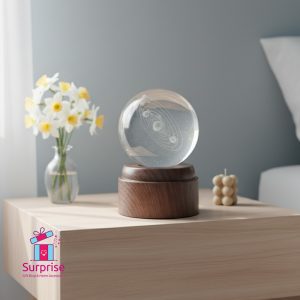 Illuminated 3D Solar System Moving Crystal Ball Lamp - Image 1