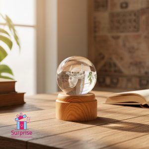 ⁦كرة كريستال ثلاثي الأبعاد متحرك مضيء بتصميم ستيتش⁩ - الصورة ⁦1⁩
