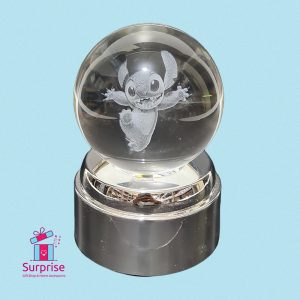 ⁦كرة كريستال ثلاثي الأبعاد متحرك مضيء بتصميم ستيتش⁩ - الصورة ⁦2⁩