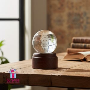 ⁦كرة كريستال ثلاثي الأبعاد متحرك مضيء بتصميم لابوبو⁩ - الصورة ⁦1⁩