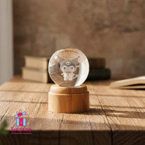 Illuminated Kuromi 3D Moving Crystal Ball Lamp - Image 1