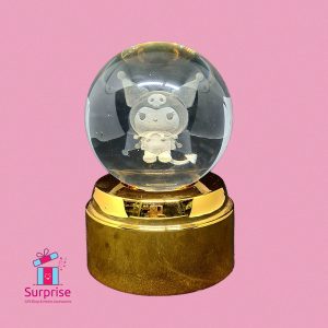 Illuminated Kuromi 3D Moving Crystal Ball Lamp - Image 2