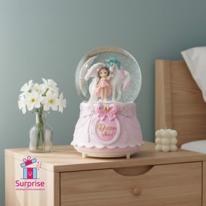 Unicorn Angel Musical Water Self-Swirling Snowball with Colorful LED Lights - Image 1