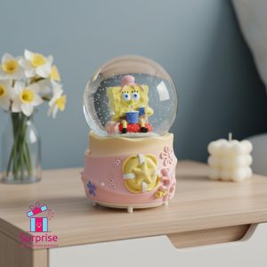 ⁦كرة ثلج مائية ذاتية الحركة سبونج بوب مضيئة وموسيقية⁩ - الصورة ⁦1⁩