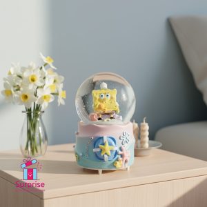 ⁦كرة ثلج مائية ذاتية الحركة سبونج بوب مضيئة وموسيقية⁩ - الصورة ⁦1⁩