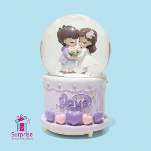 ⁦كرة ثلج مائية رومانسية موسيقية ذاتية الحركة بإضاءة LED ملونة⁩ - الصورة ⁦2⁩