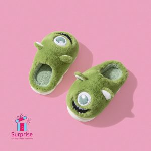 Mike Wazowski Disney Character Fur Slippers - Image 2