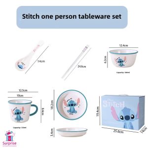 ⁦طقم أدوات مائدة سيراميك 5 قطع من ديزني تصميم ستيتش الأصلي⁩ - الصورة ⁦4⁩