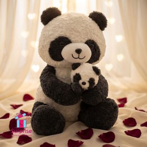 ⁦دبدوب باندا فرو كبير لطيف يحمل باندا صغير 50 سم⁩ - الصورة ⁦1⁩