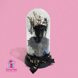 Lighted Glass Crystal Featuring an Artificial Flower - Image 2