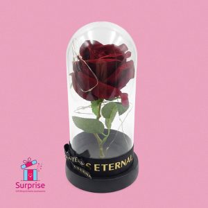 Lighted Glass Crystal Featuring an Artificial Flower - Image 2