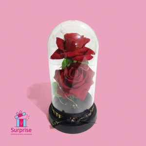 Lighted Glass Crystal Featuring an Artificial Flower - Image 2