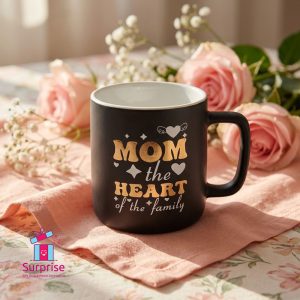 ⁦كوب بورسلين مزين بعبارة “Mom Heart”⁩ - الصورة ⁦1⁩