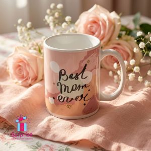 ⁦كوب بورسلين مزين بعبارة “Best Mom Ever”⁩ - الصورة ⁦1⁩