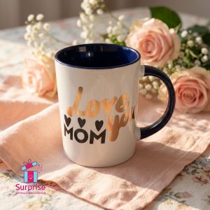 ⁦كوب بورسلين مزين بعبارة “Love You Mom”⁩ - الصورة ⁦1⁩