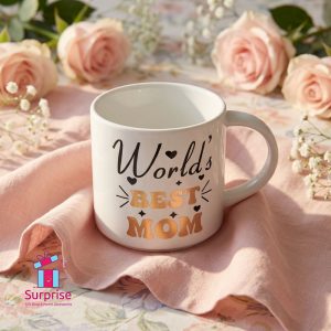 ⁦كوب بورسلين مزين بعبارة “World’s Best Mom”⁩ - الصورة ⁦1⁩
