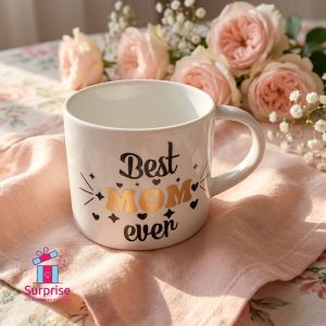 ⁦كوب بورسلين مزين بعبارة “BEST MOM EVER”⁩ - الصورة ⁦1⁩